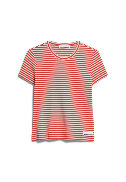 KARDAA STRIPES Shirts T-Shirt Streifen, poppy red-oatmilk