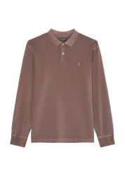 Herren Langarm-Poloshirt Jersey regular / Braun