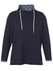 Damen Sweatshirt mit Kragen / Blau