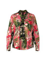 Feminine Bluse mit floralem Print / Mehrfarbig