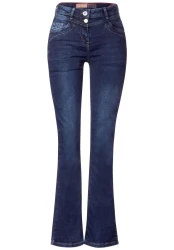 Damen Slim Fit Jeans mit Bootcut / blau