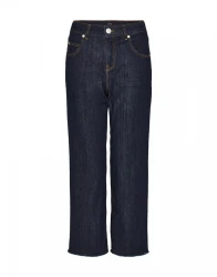 Damen Cropped Straight Jeans Momito / Dunkelblau