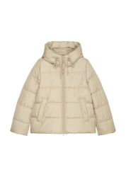 Damen Kapuzen-Steppjacke / Beige