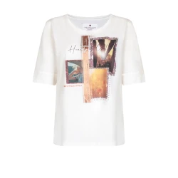 Damen T-Shirt mit Print / Weiß