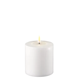 LED-Kerze Indoor 10cm x 10cm Weiß / weiß