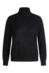 Damen Cashmere Rollkragenpullover / Schwarz