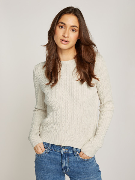 Damen Pullover mit Zopfmuster