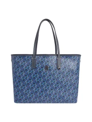 Tote-Bag mit Monogramm-Muster / Blau