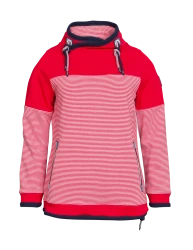 Damen Sweatshirt im Streifendesign / Rot