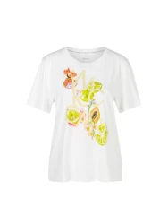 Damen T-Shirt mit 3D-Applikation / Weiß