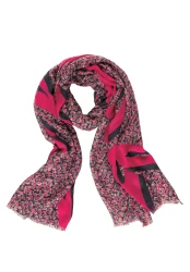 Damen Schal mit Print / Pink