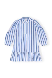 Mini Shirt Kleid Gestreift / Blau