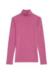 Damen Rollkragen-Longsleeve / pink