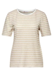 Damen T-Shirt in Strickoptik / Beige