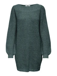 JDYWHITNEY MEGAN L/S BOAT DRESS KNT NOOS / Grün, Blau