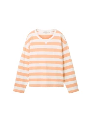 Damen Gestreiftes Sweatshirt / Orange