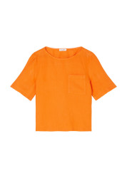 Leinen Blusenshirt / Orange