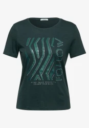 Damen T-Shirt mit Frontprint / grün