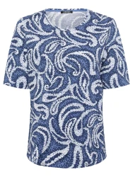 Damen T-Shirt mit Ornamentprint / Blau