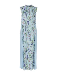 Kleid mit plissierten Falten / Blau