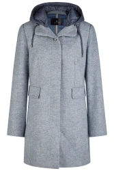 Damen Wolljacke mit Kapuze / Blau