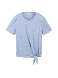 T-Shirt mit Knotendetail / Blau