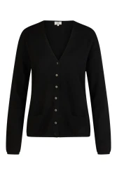 Damen Cashmere Strickjacke / Schwarz