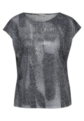 Damen T-Shirt mit Wording / Schwarz