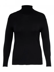 Curvy Damen Rollkragenpullover CARVENICE / Schwarz