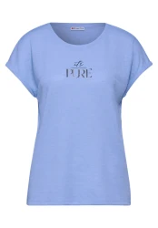 Damen T-Shirt mit Wording / Blau