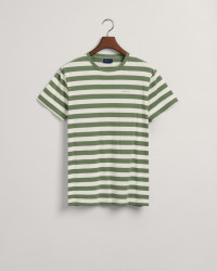 Mehrfarbig gestreiftes Herren T-Shirt / Oliv