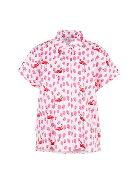 Bluse mit tonigem Flamingo-Print