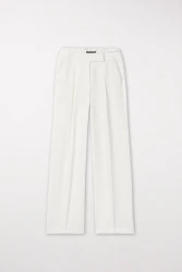 Damen Gabardine-Wideleg-Pants / Weiß