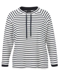 Damen Sweatshirt Ringelmuster / Dunkelblau