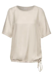 Damen T-Shirt mit Tunnelzug / Beige