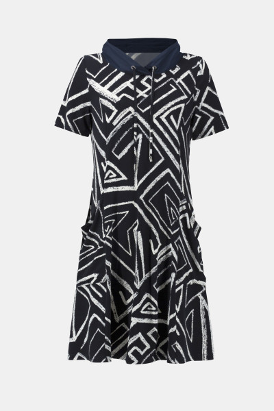 Jerseykleid in A-Linie mit abstraktem Muster