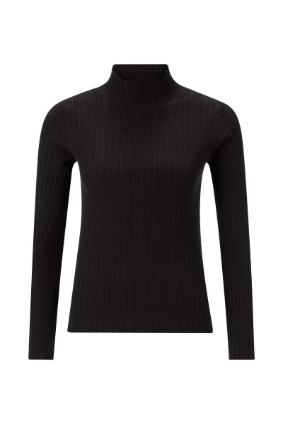 Turtle neck rib knit