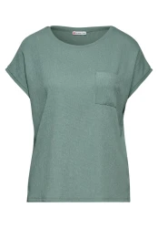 Damen T-Shirt Strukturmix / Grün