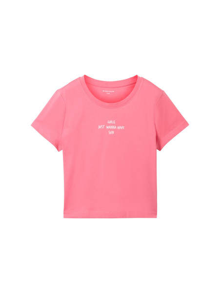 Kinder T-Shirt Cropped mit Textprint