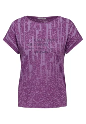 Damen T-Shirt mit Burn-Out / Violett