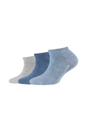 Kinder Sneaker-Socken aus Bio-Baumwolle 3P / Blau