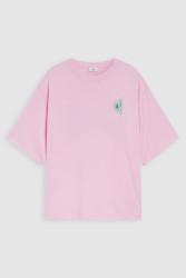 Damen Printed Shirt mit Stitching / Rosa