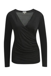 Damen Langarmshirt / schwarz