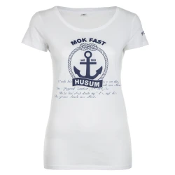 Damen T-Shirt Mok Fast Husum / Weiß