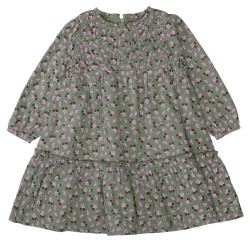 Kinder Kleid mit floralem Allover-Print / Oliv