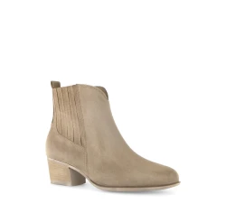 Damen Stiefeletten Rauleder / Beige