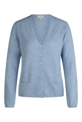 Damen Cashmere Strickjacke / Hellblau