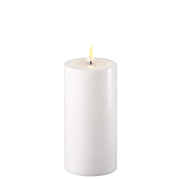LED-Kerze Indoor 7,5 cm x 15 cm Weiß