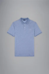 Herren Poloshirt mit Streifenmuster / Blau