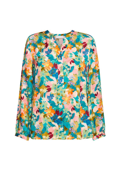 Printed V-neck blouse